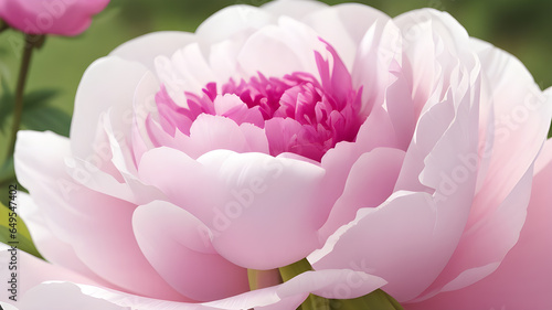 A Blossoming Symphony  The Enchanting Elegance of a Fully Opened Peony