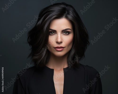 Portrait of a beautiful woman with fashionable modern haircut. Hair care, hairstyles.