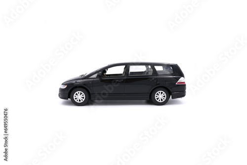 Passenger black car isolated on a white background  Side view of a black SUV car. 