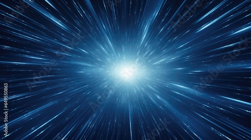 speed concept blue light in the dark of space, 