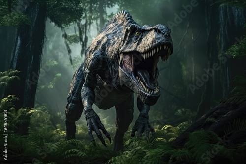 gigantosaur rex dinosaur in the forest