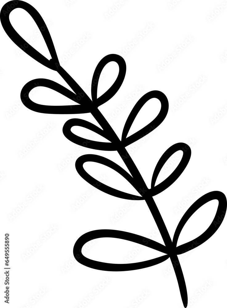 Cute hand drawn foliage element Cute hand drawn foliage element