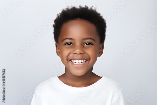 close up of smiling african-american kid boy model