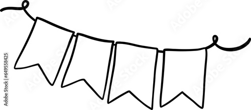 Doodle bunting flag Element nursery birthday kids