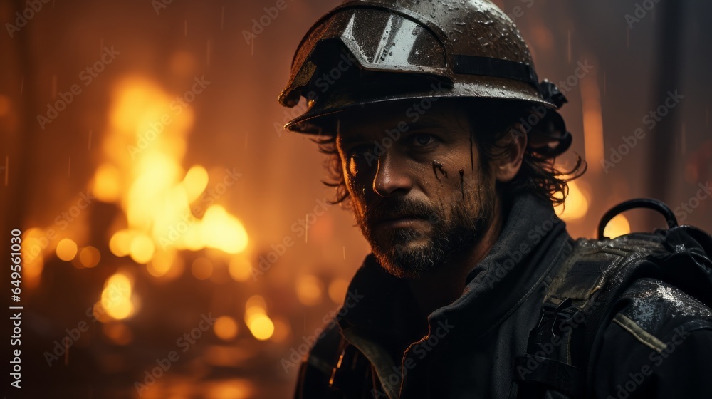 fireman putting out a forest fire Brave firefighter while putting out a forest fire fireman putting out a forest fire Brave firefighter while putting out a forest fire