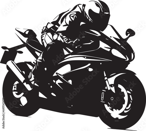 Motorcycle silhouette black and white free vector