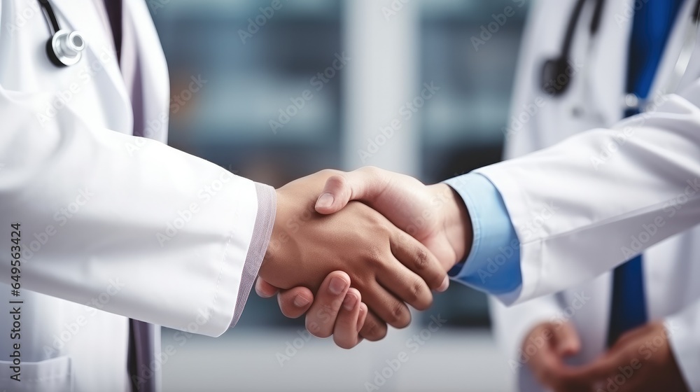Doctor with handshake for support medical in hospital, Success concept, Healthcare. Doctor with handshake for support medical in hospital, Success concept, Healthcare.