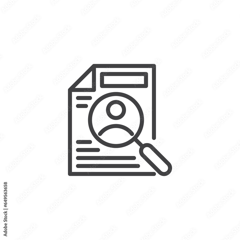CV, resume line icon CV, resume line icon
