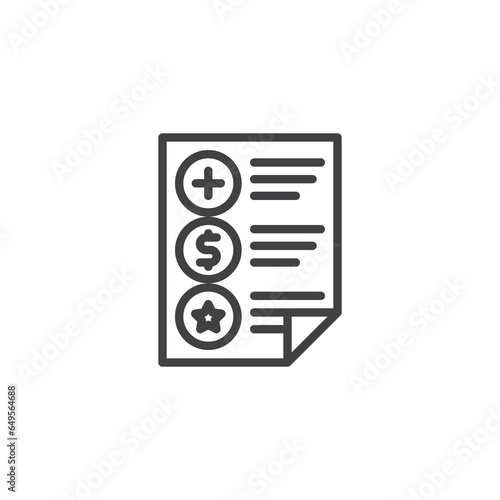 Employee benefits contract line icon