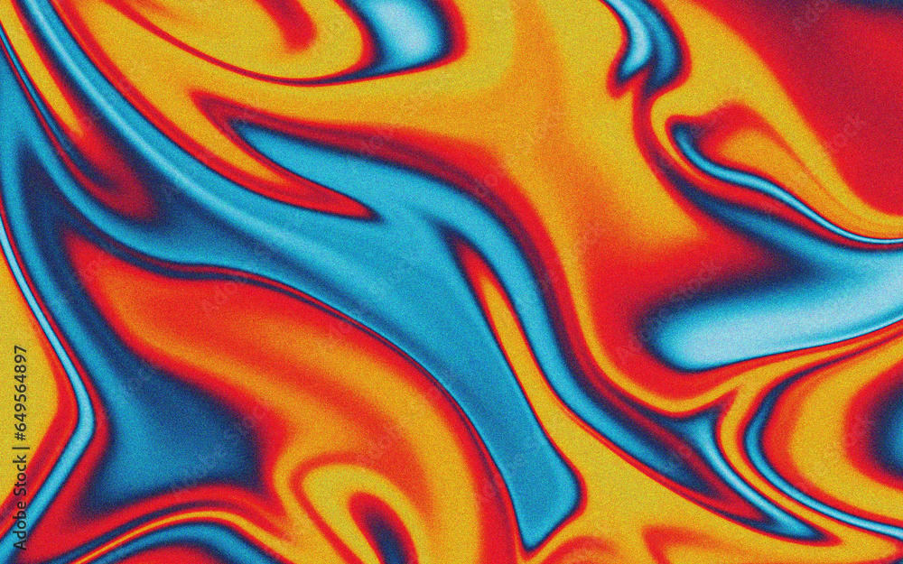 Fototapeta premium Abstract fluid and liquid background with grainy texture. Colorful vibrant gradient backdrop design. Wavy color blend backdrop design. Suitable for poster, banner, presentation, or magazine.
