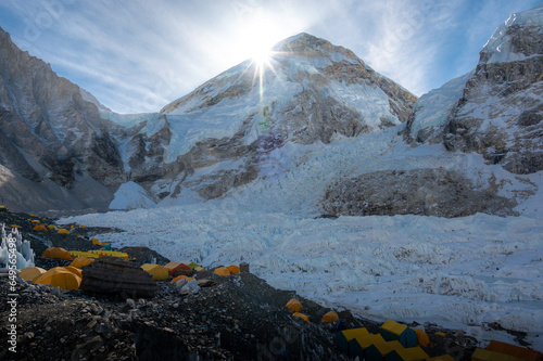 Sunrise view at Everest base camp in Nepal