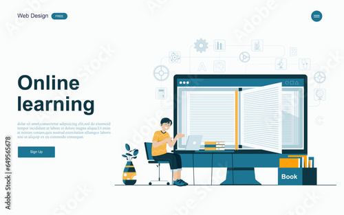 Online courses offer a variety of learning formats, including text, video, audio, and interactive exercises.vector.