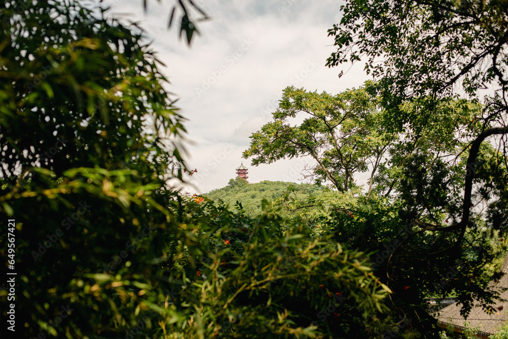 Obraz premium Tower On Distant Hill