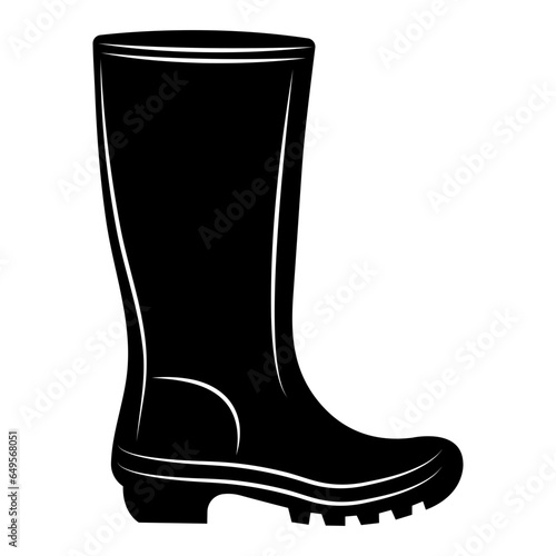 black silhouette rubber boots