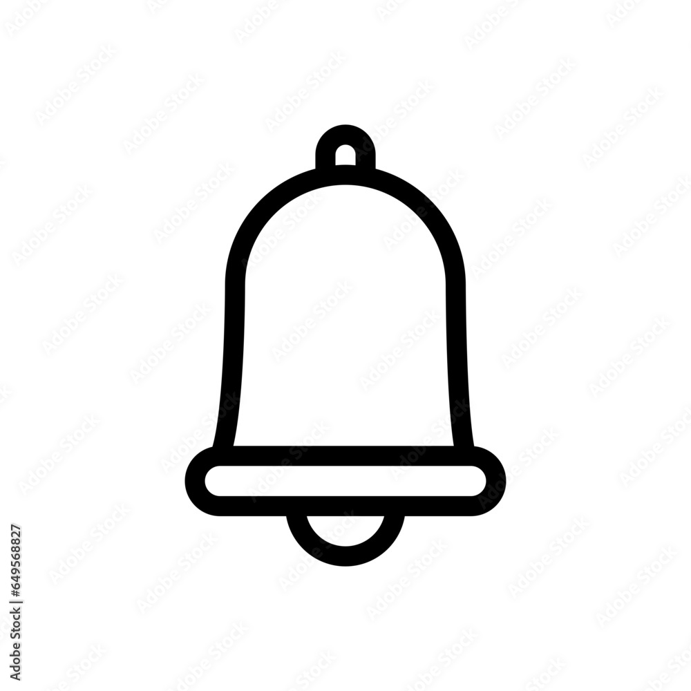 Bell approval icon with black outline. bell, alert, reminder, sign, notification, alarm, call. Vector illustration Bell approval icon with black outline. bell, alert, reminder, sign, notification, alarm, call. Vector illustration