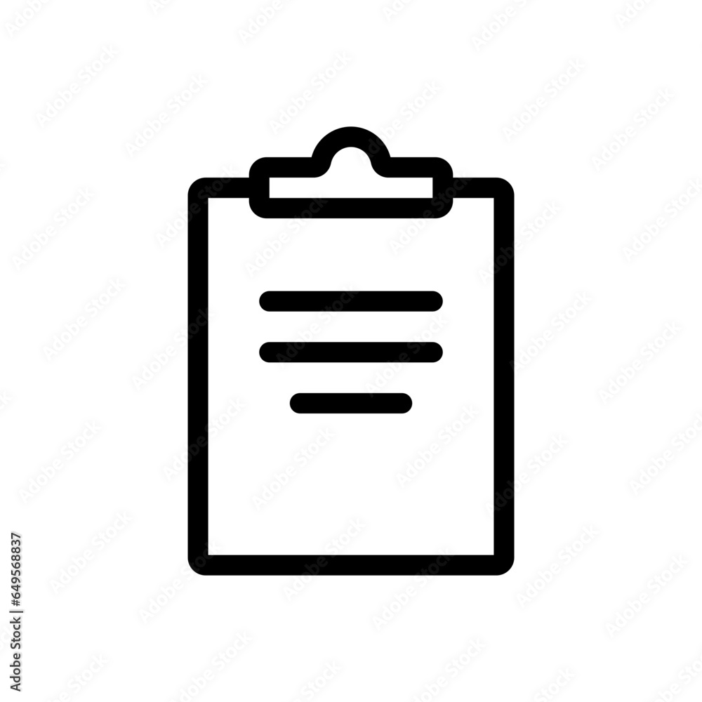 Clipboard approval icon with black outline. clipboard, note, board, paper, document, checklist, list. Vector illustration Clipboard approval icon with black outline. clipboard, note, board, paper, document, checklist, list. Vector illustration