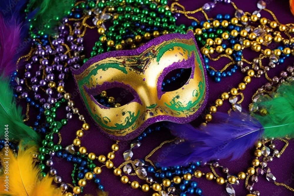Happy Mardi Gras.Mardi Gras Carnival Mask. Mardi Gras Carnival Concept. Mardi Gras Carnival Background. Mardi Gras Carnival Theme. Generative Ai