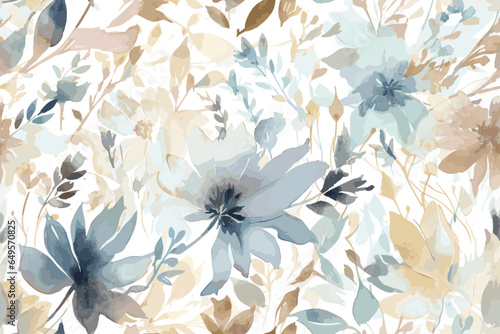 Pattern Watercolor vector art painting illustration flower pattern. textile, ornamental, ornate, hand drawn, drapery, curl, watercolor, trendy, painting, repeat, fancy, elements, diverse, deco, stain