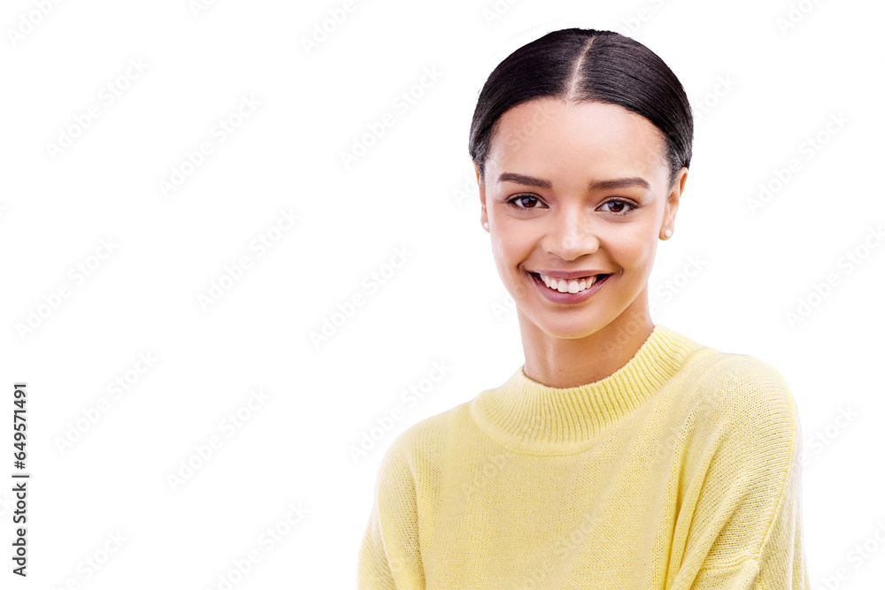 Fashion, funny and portrait of woman with style and confident isolated in a transparent or png background. Relax, smile and headshot of young person pose with clothes for calm natural beauty Fashion, funny and portrait of woman with style and confident isolated in a transparent or png background. Relax, smile and headshot of young person pose with clothes for calm natural beauty
