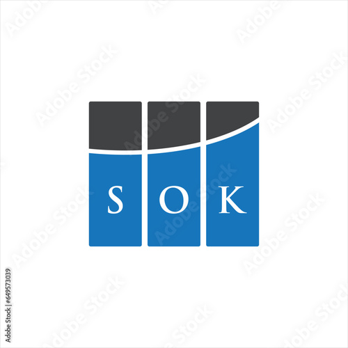 SOK letter logo design on white background. SOK creative initials letter logo concept. SOK letter design.