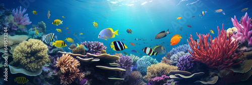 Pictures of beautiful underwater landscapes with colorful fish and coral can be used to accompany marine tourism ideas. © STOCK PHOTO 4 U