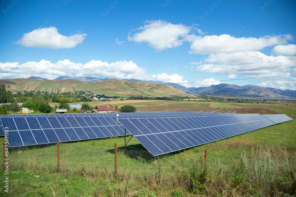 Solar panels in the green field. Solar panels in the green field.