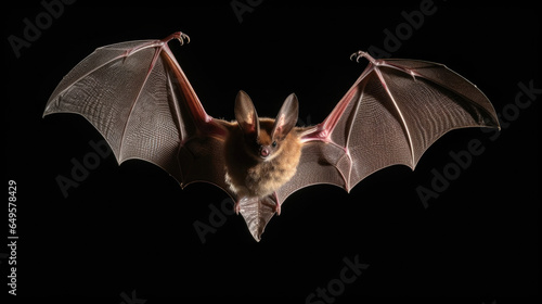 a Bat in flight. Wing flap. on white background. Generative Ai