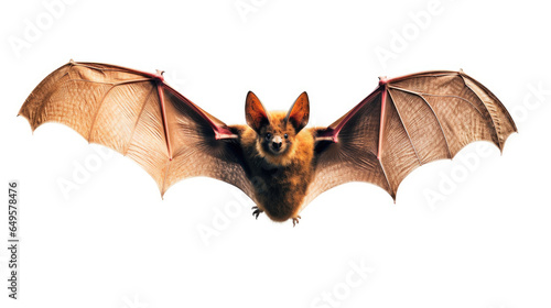 a bat with spread wings isolated on white background. Generative Ai