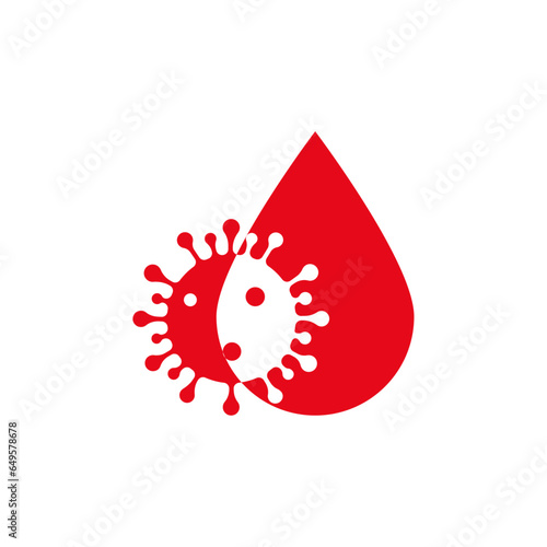 AIDS virus and blood drop combination icon designj.
World AIDS Day.