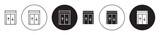 elevator vector icon set in black color. Suitable for apps and website UI designs