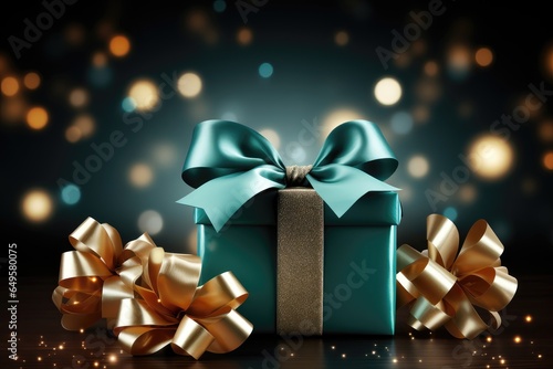 A background image for content creation featuring a close-up view of a beautifully wrapped present, providing a visually appealing canvas for various creative projects. Photorealistic illustration
