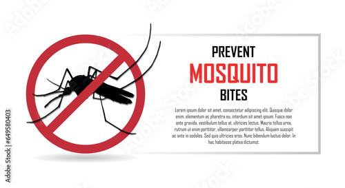 Prevent mosquito bites, dengue and malaria awareness, no fever, protect the body, medical and healthcare banner, copy space for text, help health sector to stop spreading infection, epidemic control