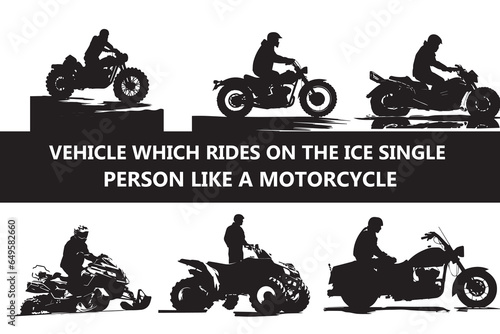 Vector black and white motorcycle silhouette 8 Vibtage Bundle 