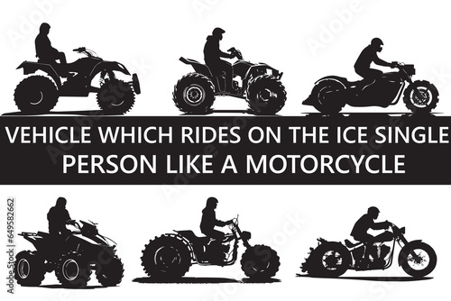 Vector black and white motorcycle silhouette 8 Vibtage Bundle 