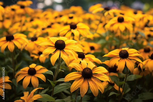 rudbeckia flower blossom in spring season, Decoration flower plant at home and garden photo