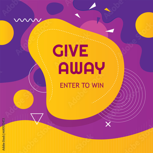 Giveaway Banner Social Media Post Vector