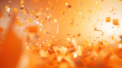 Abstract background with orange confetti