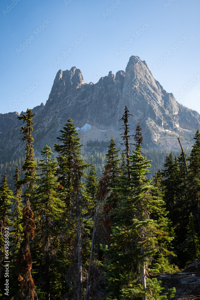 Mountain peaks in North Cascades National Park in Washington State.