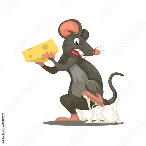 Mouse Trap Sticky Pad Cartoon illustration Vector