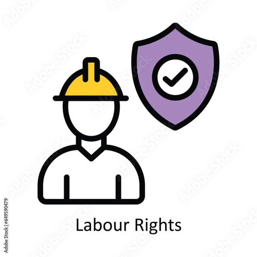 Labour Rights vector Filled outline Icon Design illustration. Human Resources Symbol on White background EPS 10 File 