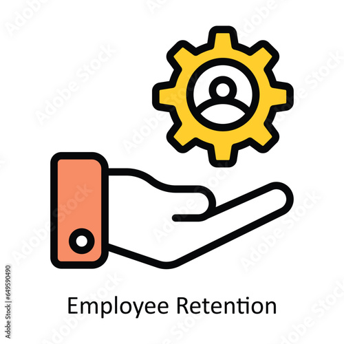 Employee Retention vector Filled outline Icon Design illustration. Human Resources Symbol on White background EPS 10 File 
