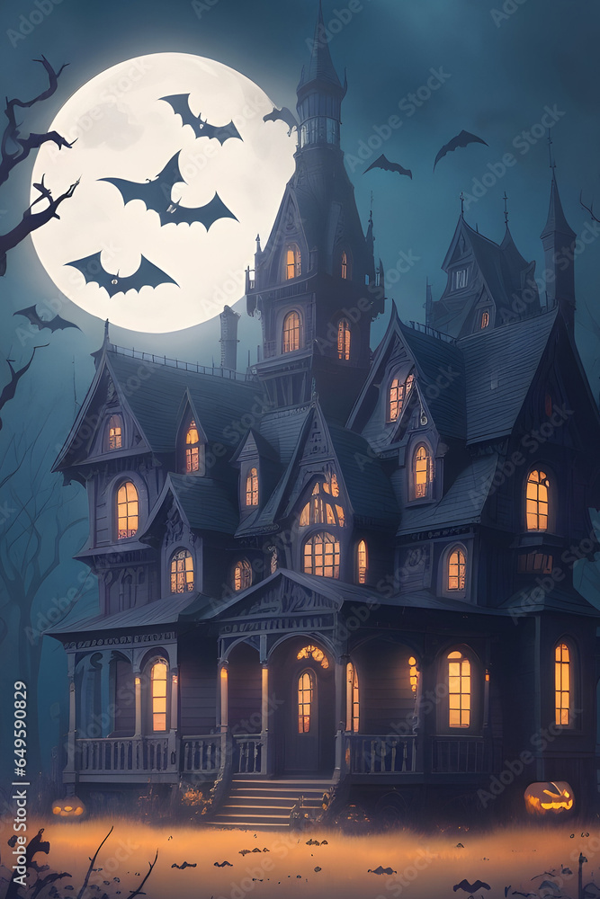 Capture the enchanting allure of fantastical spooky houses in our Halloween-themed stock illustrations. Perfect for haunted house art and fantasy Halloween websites. Dive into a world of eerie magic t Capture the enchanting allure of fantastical spooky houses in our Halloween-themed stock illustrations. Perfect for haunted house art and fantasy Halloween websites. Dive into a world of eerie magic t