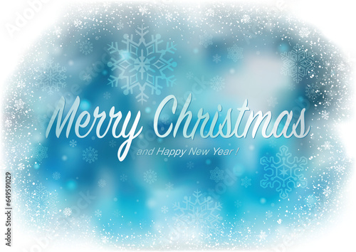 Blue Christmas Card with Sn...