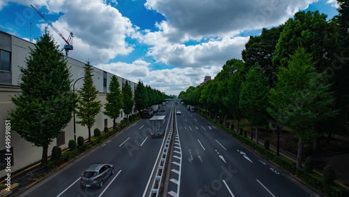 A timelapse of traffic jam at the downtown street in Takashimadaira Tokyo wide shot photo