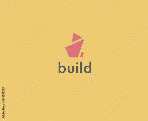Minimalistic logo, buildings, construction company