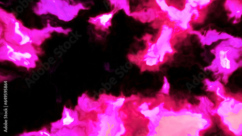 Black background with flashes of light. Motion. Pink and blue spots of bright light made in computer graphics.