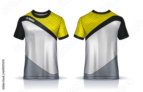 t-shirt sport design template, Soccer jersey mockup for football club. uniform front and back view.	