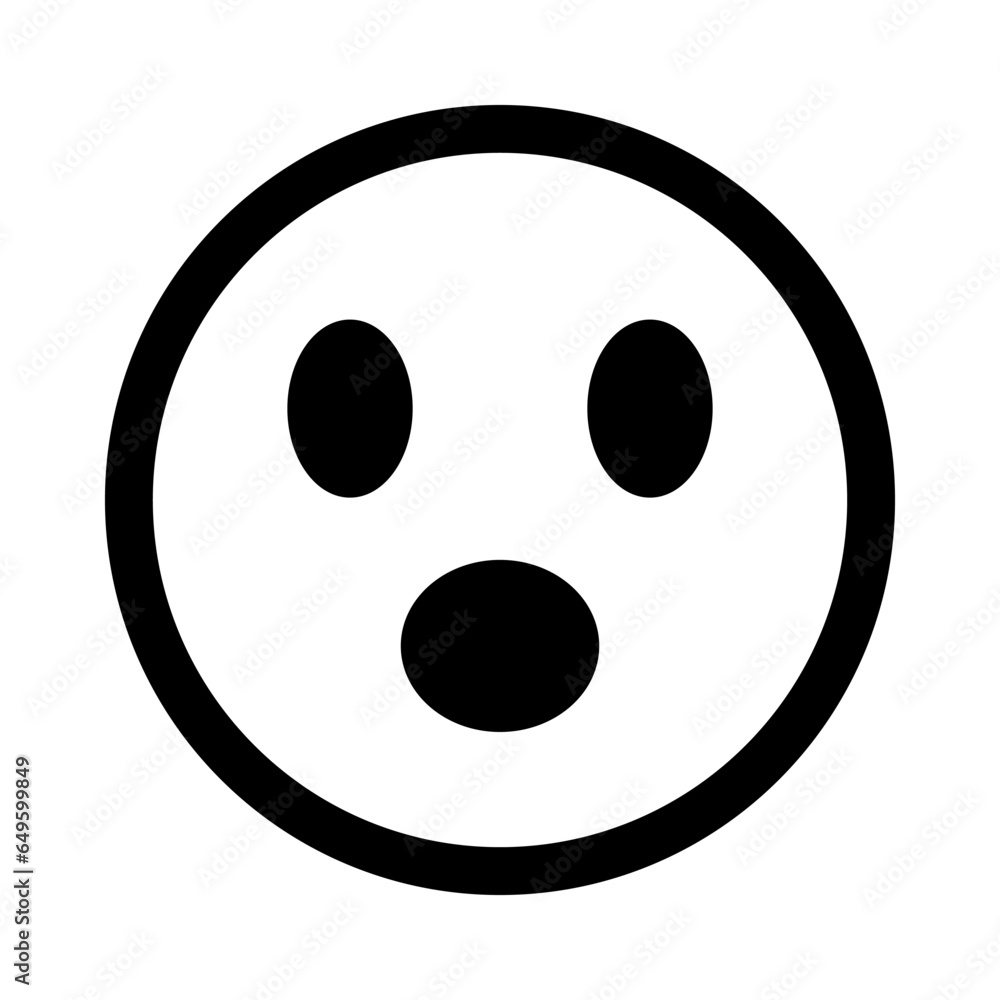 Fototapeta premium Simple surprised face icon. Vector.
