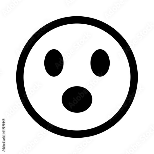 Simple surprised face icon. Vector.