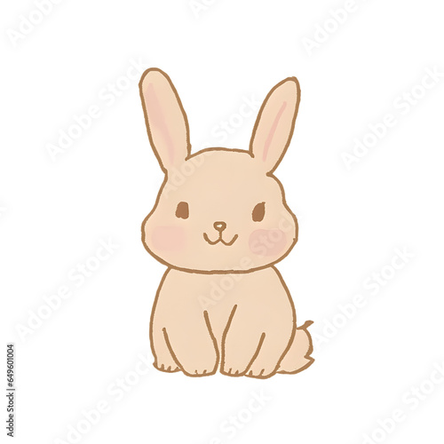 Cute little bunny  illustration   generative ai                           